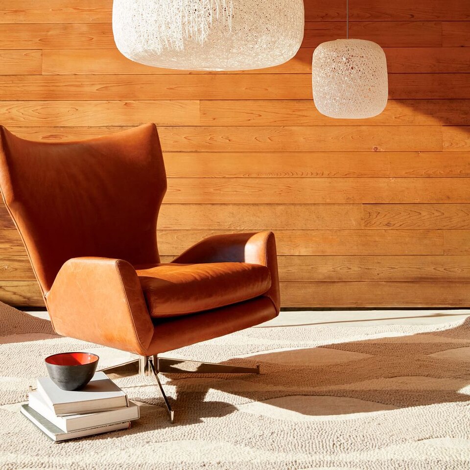 Hemming Leather Swivel Armchair West Elm Australia